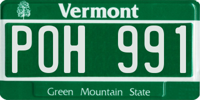 VT license plate POH991