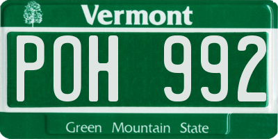 VT license plate POH992
