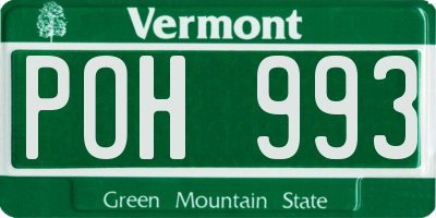 VT license plate POH993