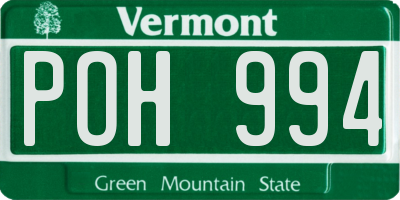 VT license plate POH994