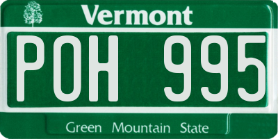 VT license plate POH995