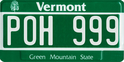 VT license plate POH999
