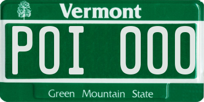 VT license plate POI000