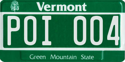 VT license plate POI004