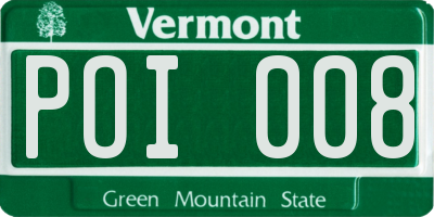 VT license plate POI008