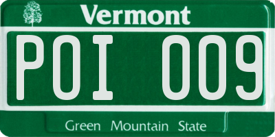 VT license plate POI009