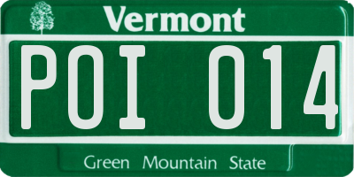 VT license plate POI014