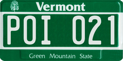 VT license plate POI021
