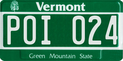 VT license plate POI024