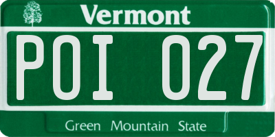 VT license plate POI027