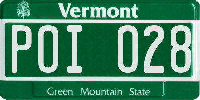 VT license plate POI028