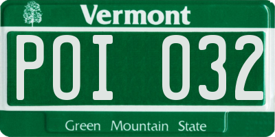 VT license plate POI032