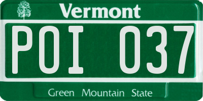 VT license plate POI037