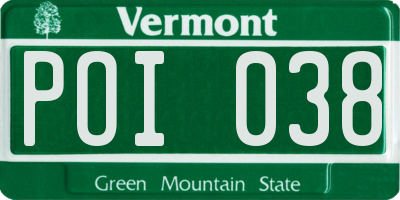 VT license plate POI038