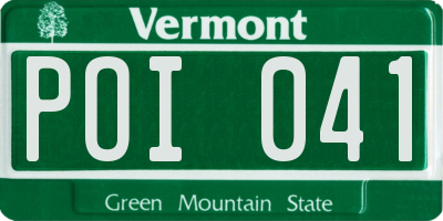 VT license plate POI041