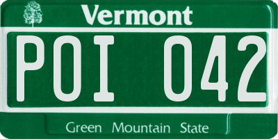 VT license plate POI042