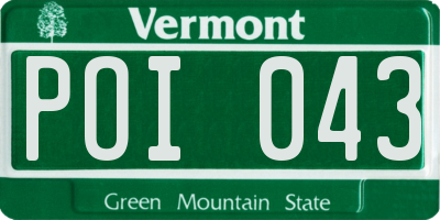 VT license plate POI043