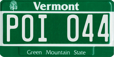 VT license plate POI044
