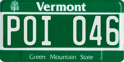 VT license plate POI046