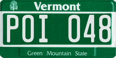 VT license plate POI048