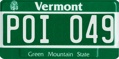 VT license plate POI049