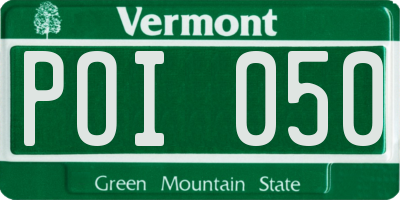VT license plate POI050