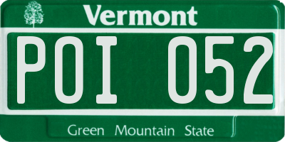 VT license plate POI052