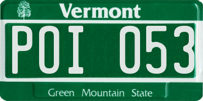 VT license plate POI053