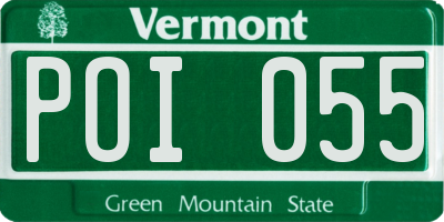 VT license plate POI055