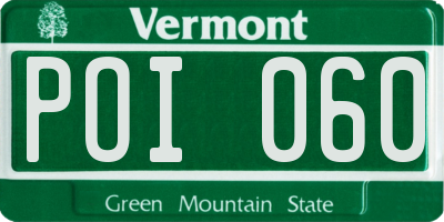 VT license plate POI060
