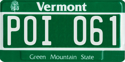 VT license plate POI061