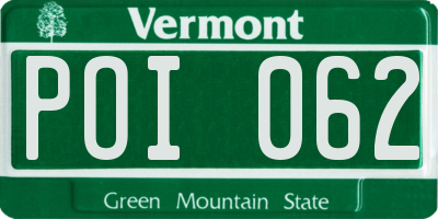 VT license plate POI062