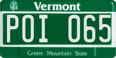 VT license plate POI065