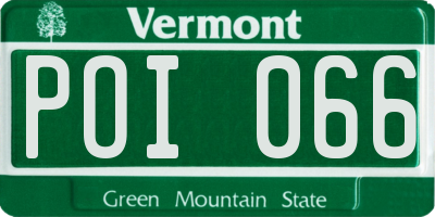 VT license plate POI066