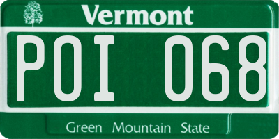 VT license plate POI068