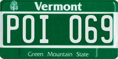 VT license plate POI069