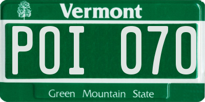VT license plate POI070
