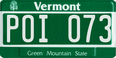 VT license plate POI073