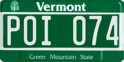 VT license plate POI074