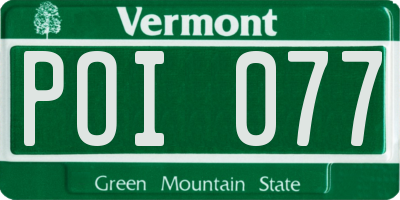 VT license plate POI077
