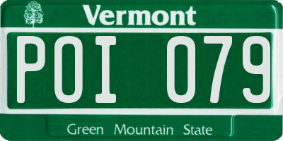 VT license plate POI079