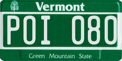 VT license plate POI080
