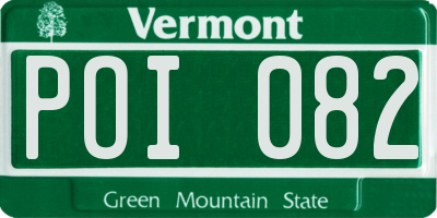 VT license plate POI082