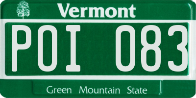 VT license plate POI083