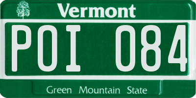 VT license plate POI084