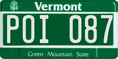 VT license plate POI087