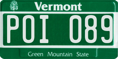 VT license plate POI089