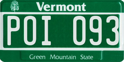 VT license plate POI093