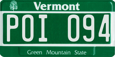 VT license plate POI094