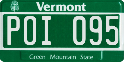 VT license plate POI095